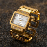 Gold & Silver Rectangular Women’s Bracelet Watch - Image 5
