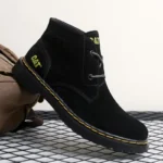 Frosted Genuine Leather Men’s Boots Refined Texture