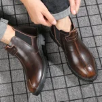 Men’s British-Style Chelsea Martin Boots Classic Elegance - Image 4