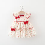 Cherry Bow Chiffon Dress for Girls Summer Princess Dress - Image 7