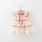 Cherry Bow Chiffon Dress for Girls Summer Princess Dress - Image 4
