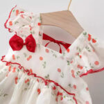 Cherry Bow Chiffon Dress for Girls Summer Princess Dress - Image 3