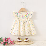 Girls Polka Dot Princess Dress Summer Cotton Preppy Style
